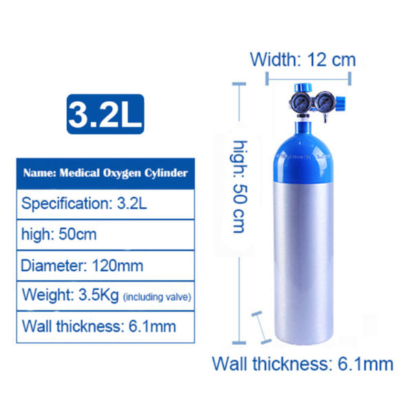 2LGB certified ultra-light aluminum medical oxygen cylinder | Acecare ...